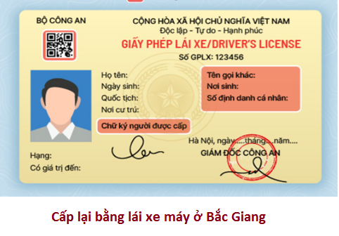 Cấp lại bằng lái xe máy ở Bắc Giang